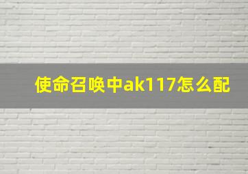 使命召唤中ak117怎么配