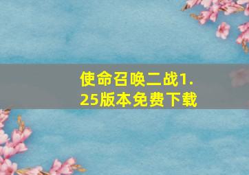 使命召唤二战1.25版本免费下载