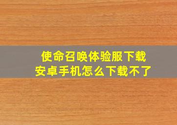 使命召唤体验服下载安卓手机怎么下载不了