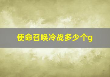 使命召唤冷战多少个g