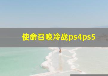 使命召唤冷战ps4ps5