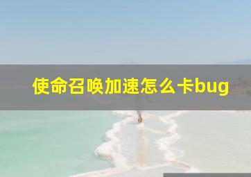 使命召唤加速怎么卡bug