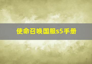 使命召唤国服s5手册