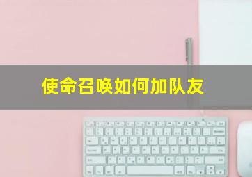 使命召唤如何加队友