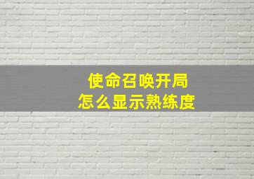 使命召唤开局怎么显示熟练度