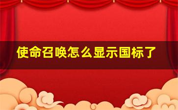 使命召唤怎么显示国标了