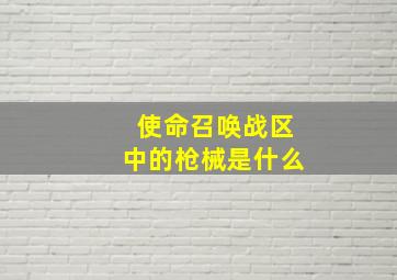 使命召唤战区中的枪械是什么