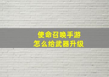 使命召唤手游怎么给武器升级