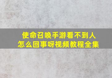 使命召唤手游看不到人怎么回事呀视频教程全集