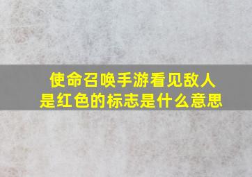 使命召唤手游看见敌人是红色的标志是什么意思