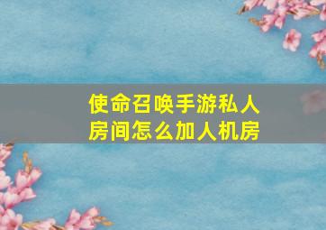 使命召唤手游私人房间怎么加人机房