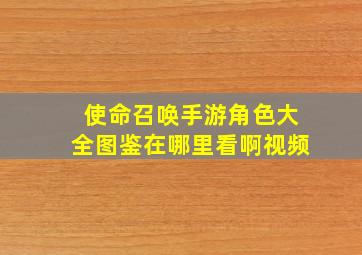 使命召唤手游角色大全图鉴在哪里看啊视频