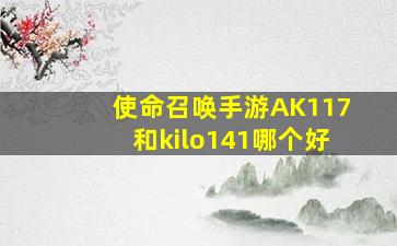 使命召唤手游AK117和kilo141哪个好