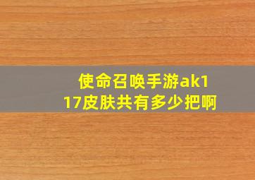 使命召唤手游ak117皮肤共有多少把啊