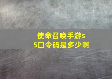 使命召唤手游s5口令码是多少啊