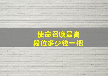 使命召唤最高段位多少钱一把