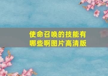 使命召唤的技能有哪些啊图片高清版