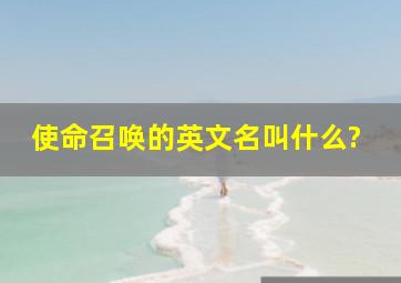 使命召唤的英文名叫什么?