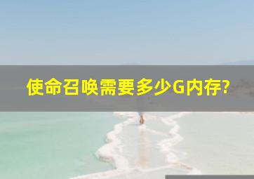 使命召唤需要多少G内存?