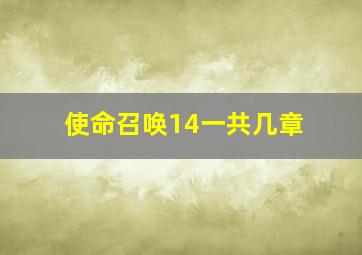 使命召唤14一共几章