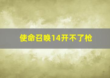 使命召唤14开不了枪