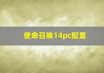 使命召唤14pc配置