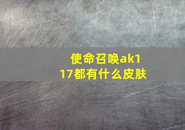 使命召唤ak117都有什么皮肤