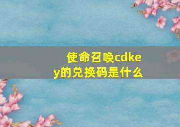 使命召唤cdkey的兑换码是什么