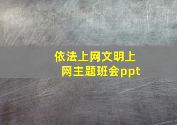 依法上网文明上网主题班会ppt