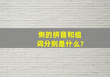 侧的拼音和组词分别是什么?