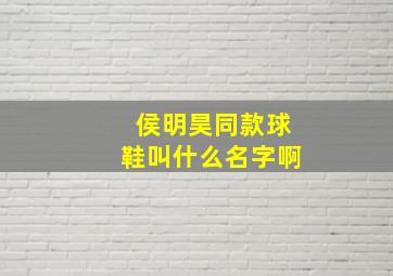 侯明昊同款球鞋叫什么名字啊