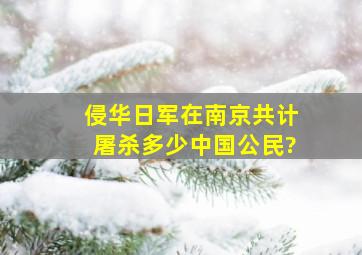 侵华日军在南京共计屠杀多少中国公民?