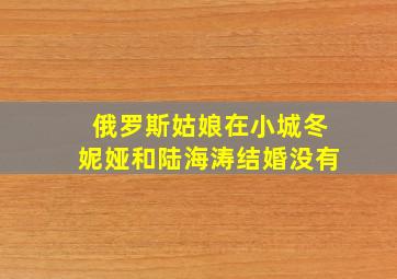 俄罗斯姑娘在小城冬妮娅和陆海涛结婚没有