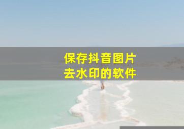 保存抖音图片去水印的软件