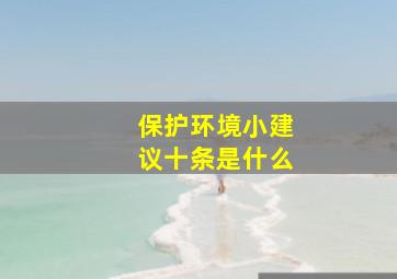 保护环境小建议十条是什么