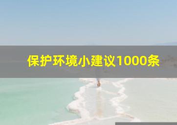 保护环境小建议1000条