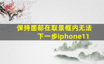 保持面部在取景框内无法下一步iphone11