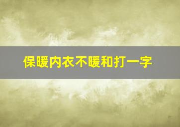 保暖内衣不暖和打一字