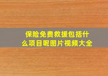 保险免费救援包括什么项目呢图片视频大全