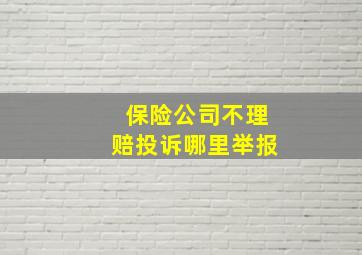 保险公司不理赔投诉哪里举报