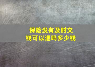 保险没有及时交钱可以退吗多少钱