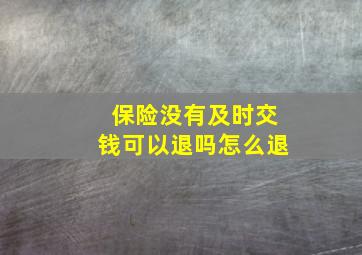 保险没有及时交钱可以退吗怎么退