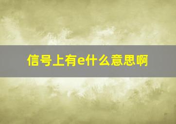 信号上有e什么意思啊