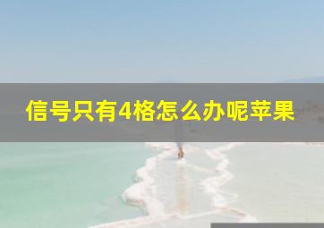 信号只有4格怎么办呢苹果