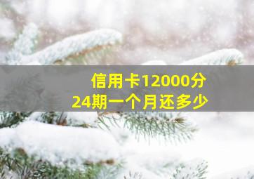 信用卡12000分24期一个月还多少