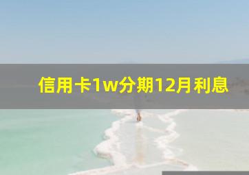 信用卡1w分期12月利息