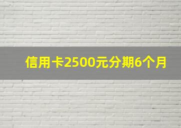 信用卡2500元分期6个月