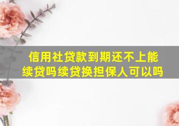 信用社贷款到期还不上能续贷吗续贷换担保人可以吗