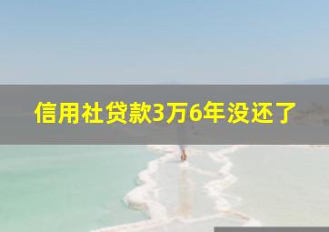 信用社贷款3万6年没还了