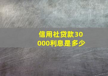 信用社贷款30000利息是多少